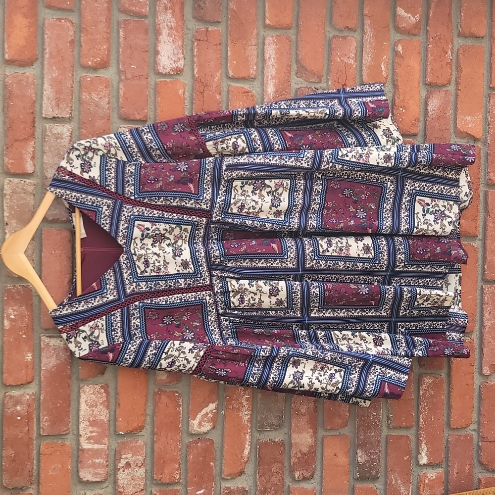 Altar'd State Boho Color Block Dress. Anthropologie. Large
